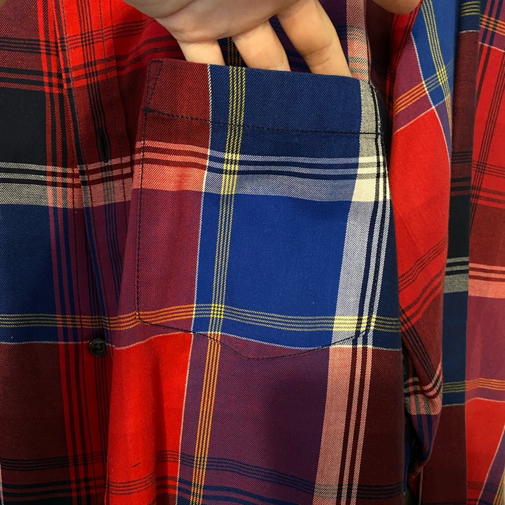 Red plaid dress shirt - Picture 3 of 4